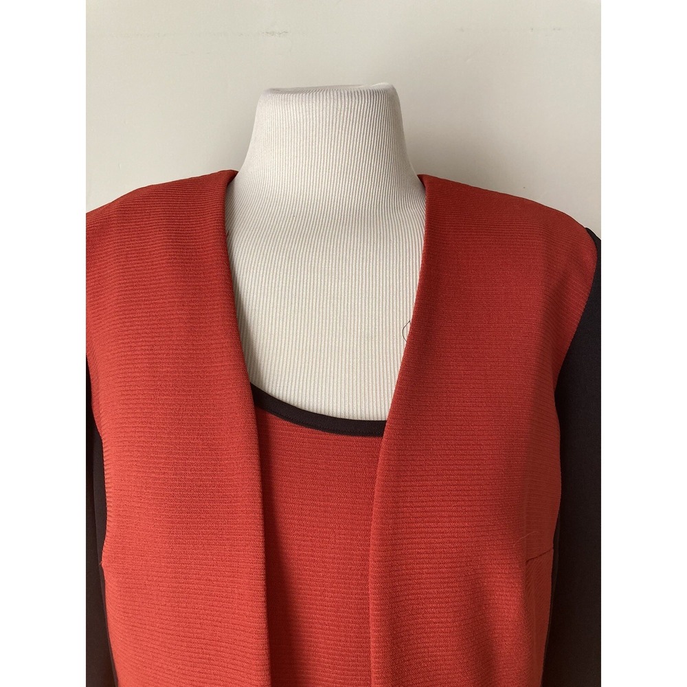 Studio One Dress Set Orange Black Size 12 Dress Jacket - Picture 2 of 14
